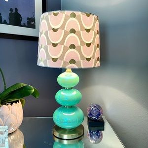 Anthropologie green tiered lamp